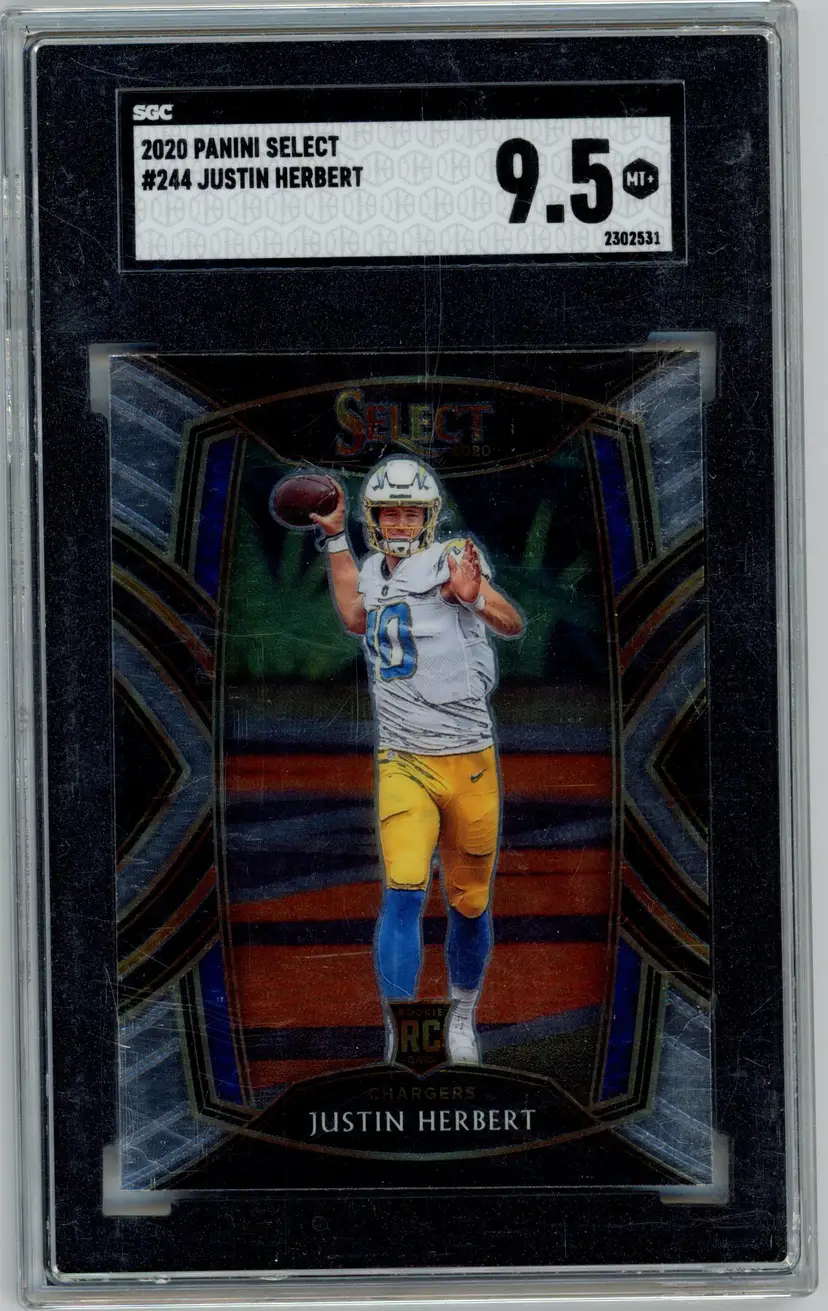 2020 Panini Select JUSTIN HERBERT RC Rookie #244 CHARGERS SGC 9.5 MT+