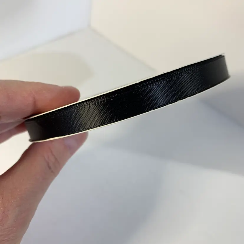 Roll of 1/2" Black Satin Ribbon