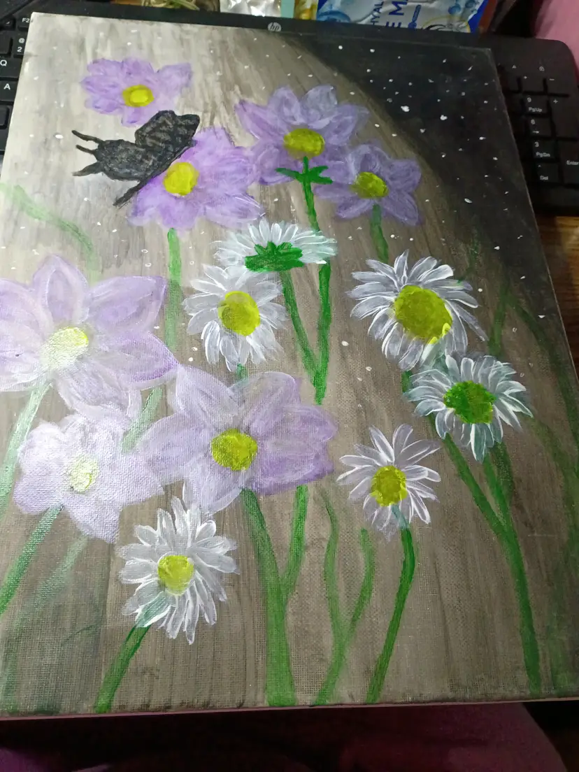 16x12-Hand-Painted Floral Canvas Art-artist / painter: Melissa bar