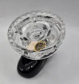 Vintage Fenton Round Clear Glass 6 Light Center Console Insert Candle Holder  🔥