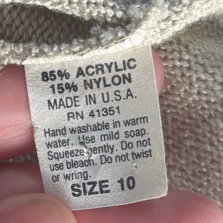 Vintage Light Beige Straight Sweater Skirt Size 10 Elastic Waist Neutral Preppy