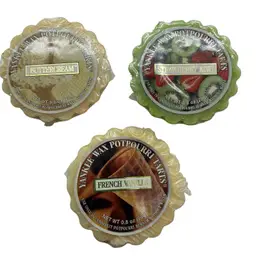 Lot Of 3 Vintage Yankee Candle Wax Potpourri Tarts: Buttercream, Strawberry Kiwi