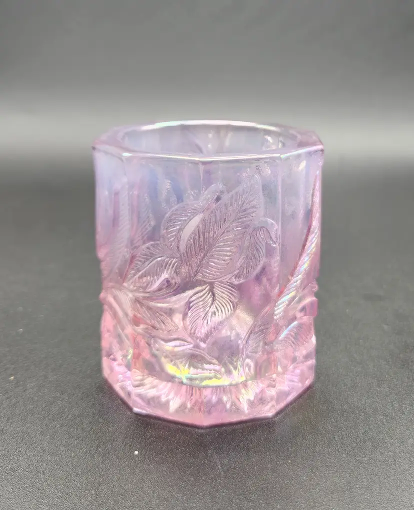 Fenton Iris (or Empress Rose) Pink Iridescent Votive