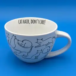 Cat Hair, Don't Care ceramic mug(chipped)