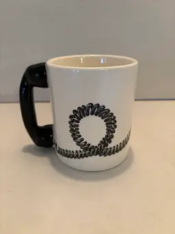 Vintage F.T.D.A. Telephone Mug White with Black Handset Ceramic from 1993