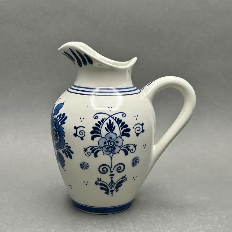 Vintage Delft Blue Handpainted Ceramic Pitcher Made in Holland for Bols Distilleries