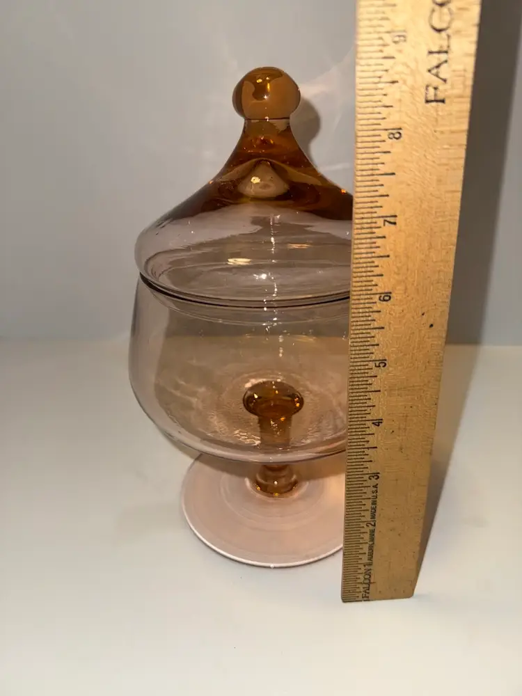 Pink Glass Covered Apothecary Jar