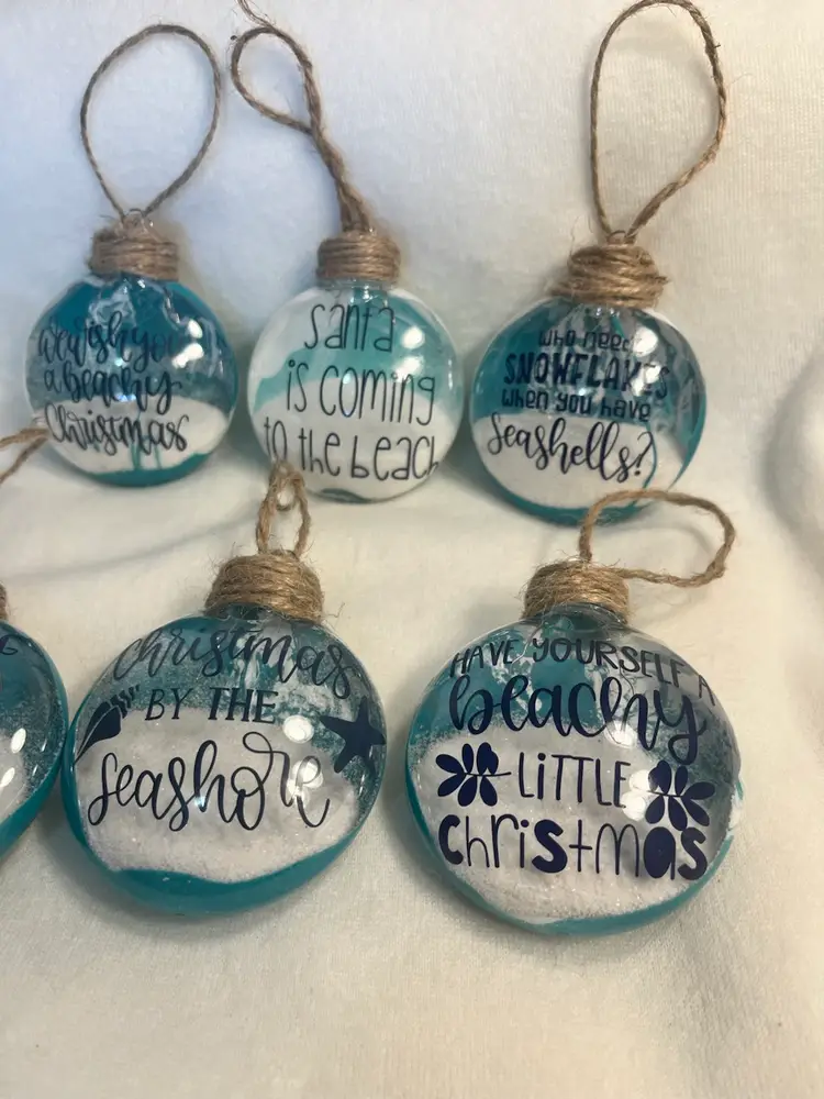 Christmas Beach Ornament, Beach Ornament