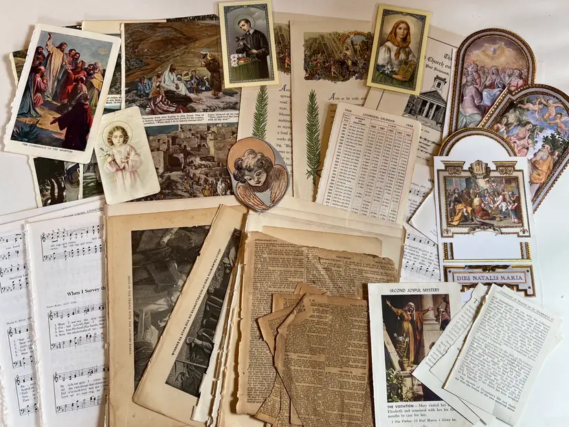 Huge Religious Ephemera Craft Set. Junk Journaling, Smash Books, Scrapbooking. 65 Items (4)