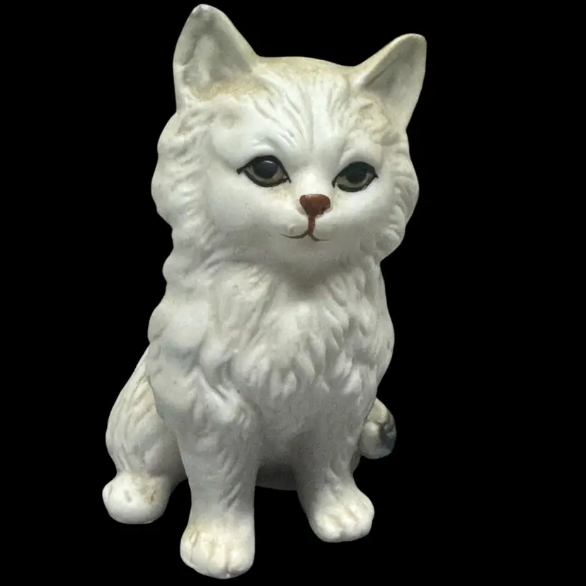 Ceramic Porcelain White Cat