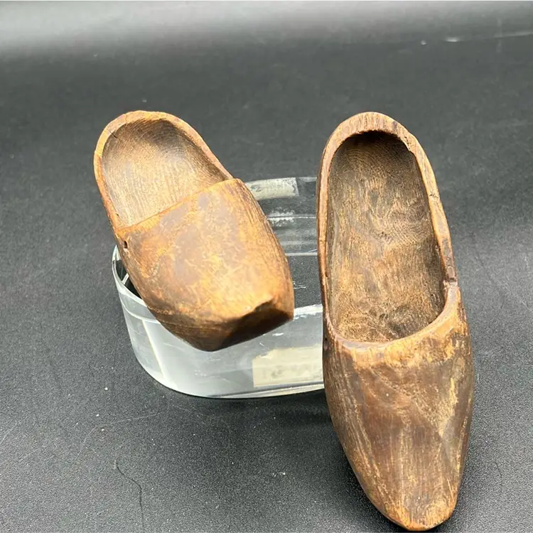 Vintage Hand Carved Dutch Wooden Clogs Mini 5” X 1 1/2” Approximately