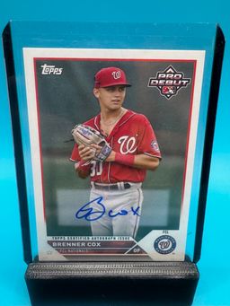 Brenner Cox Pro Debut Auto Washington Nationals