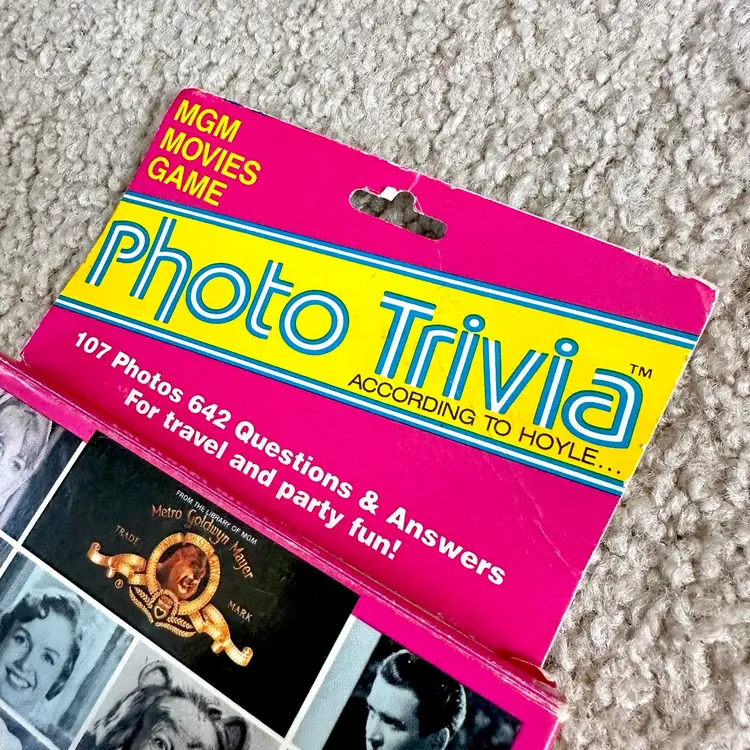 Vintage 1984 MGM Movies Game Photo Trivia Card Game - Hoyle Products - Complete!
