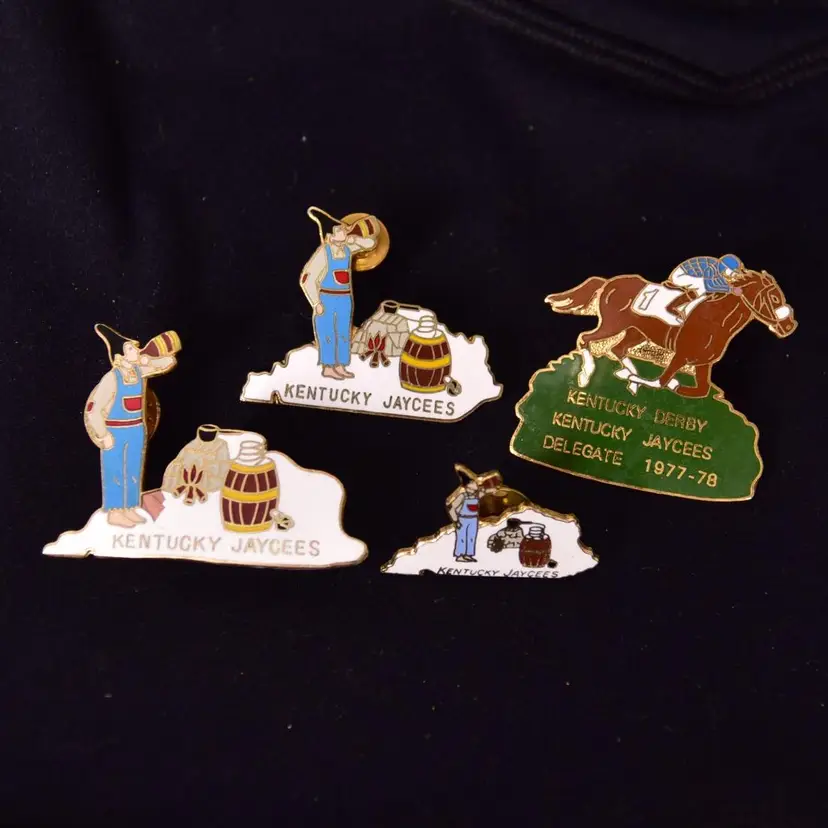 Vintage Kentucky Jaycees State Pins Lot of 4