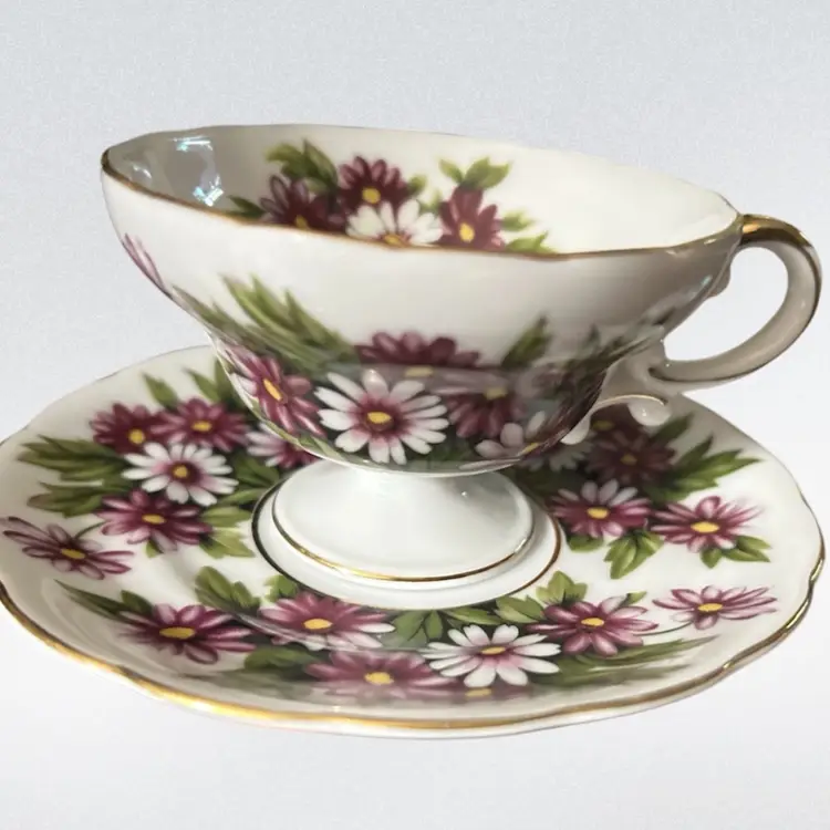 Lovely Michaelmas Daisy Tea Cup And Saucer