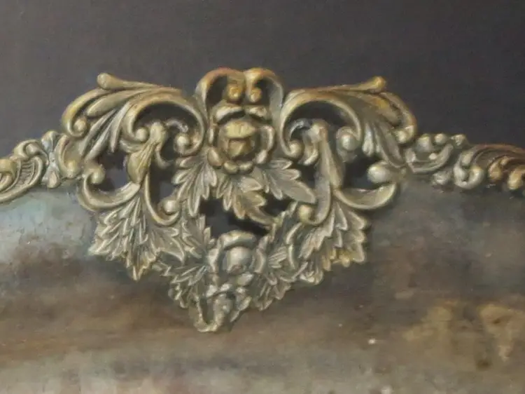 Antique Van Bergh Quadruple Plate Tray Ornate Trim  Vanity Dresser Decor