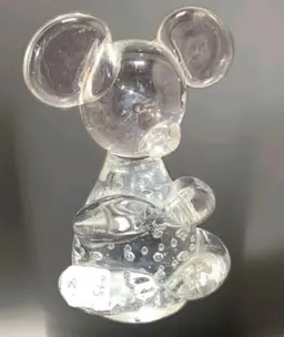 Vintage Koala Bear Handblown Clear Bullicante Body Glass Figurine Paperweight 4"H