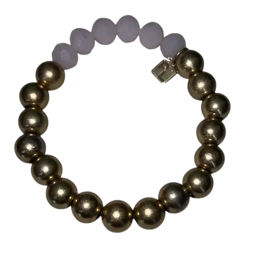 Park Lane Goldtone And Pink Bead Stretch Bracelet ($80 MSRP)