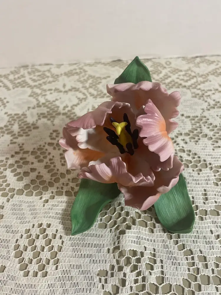 Lenox Parrot Tulip Flower Figure Fine Porcelain from 1989