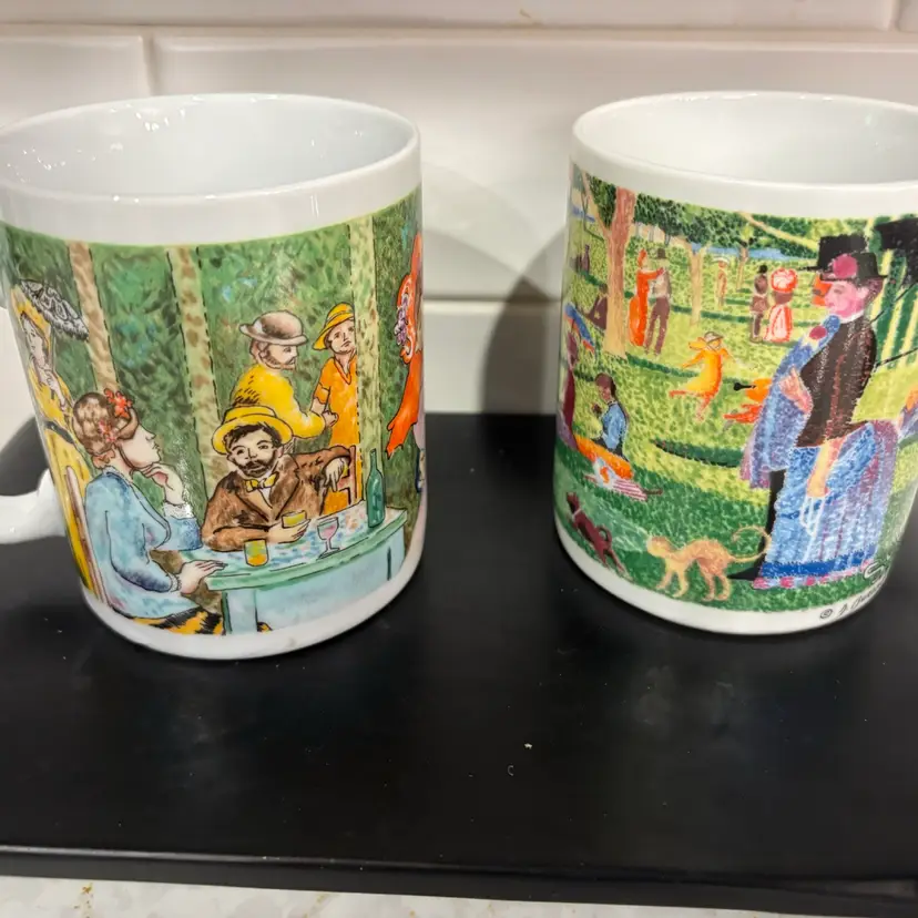 Chaleur Master Romantics Mug Set D Burrows Renoir Style Art Coffee Cups