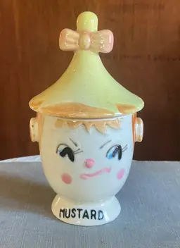Vintage Japan Commodore Anthropomorphic Mustard Jar
