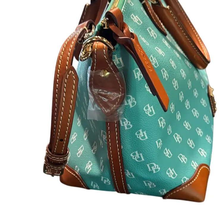 Dooney & Bourke Gretta Domed Satchel - Sea Foam  With Leather Trim - NWT & Registration