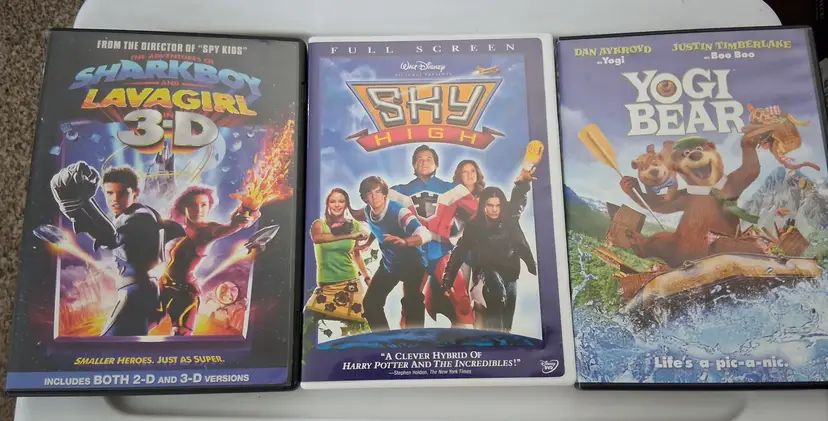 Family Movie Night DVD Collection ~ Sharkboy & Lavagirl, Sky High, Yogi Bear