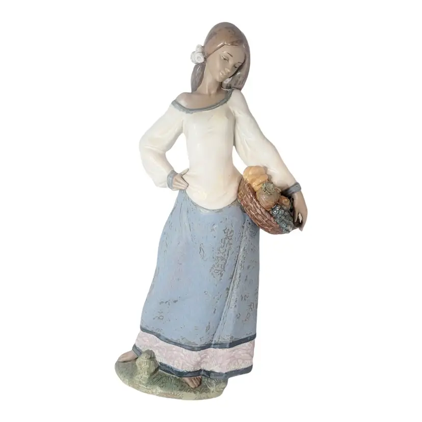 Vtg LLADRO Gres Figurine 2229 "Seasonal Gifts" Retired Gres Finish 17" With Box