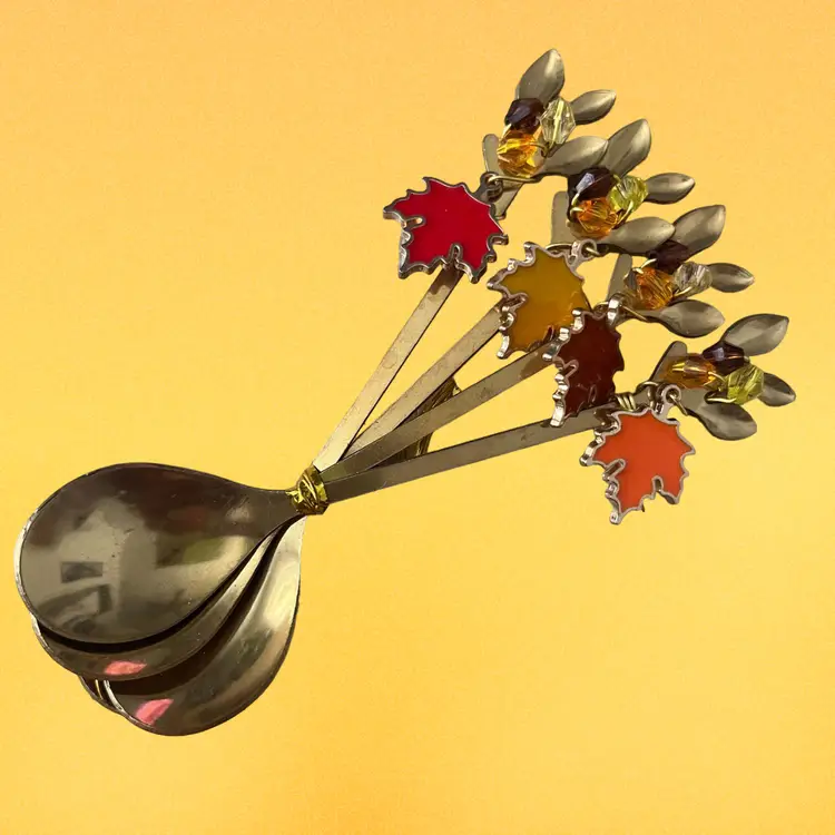 Fall Maple Leaves Decorated Spoons