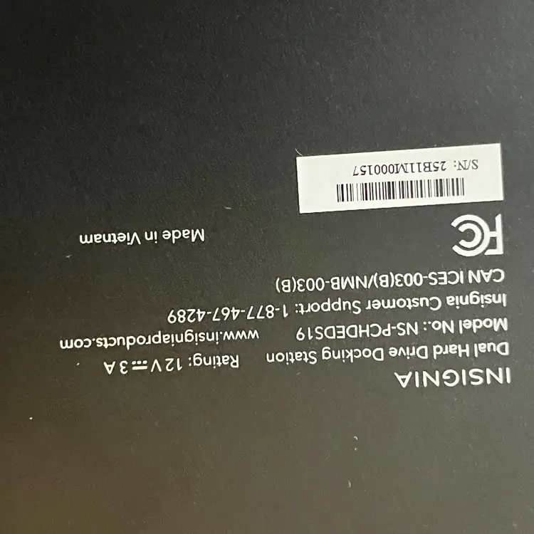 Insignia 2-Bay Dual Hard Drive HDD Docking Station NS-PCHDEDS19 - No Box (VG)