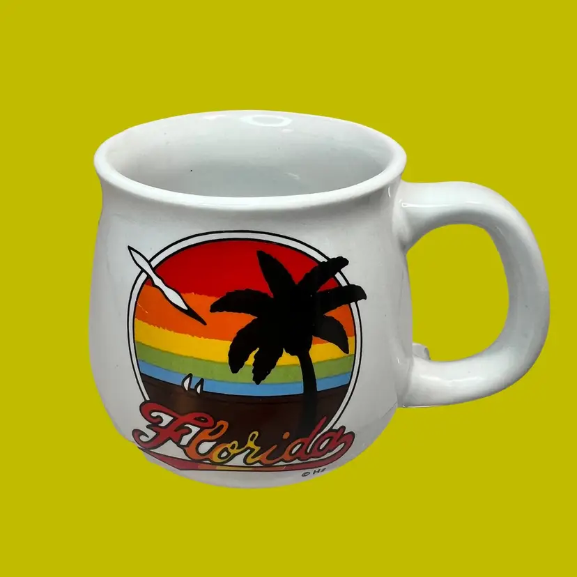 Vintage Florida Rainbow Colors Sunset Mug