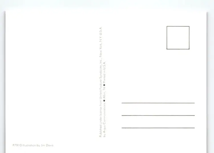 Garfield Christmas Postcard Goof Elf Odie Jim Davis Comic Orange Tabby Cat 1978