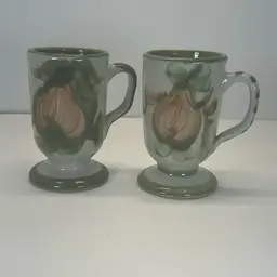 Louisville Stoneware Pottery Harvest Pear Set Of 2 Mugs
