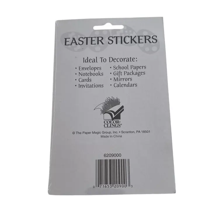 NOS 1990’s Color Clings Easter Sticker Set with Easter Eggs