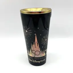 Disney Parks Walt Disney World 50th Anniversary Corkcicle Tumbler Black *READ