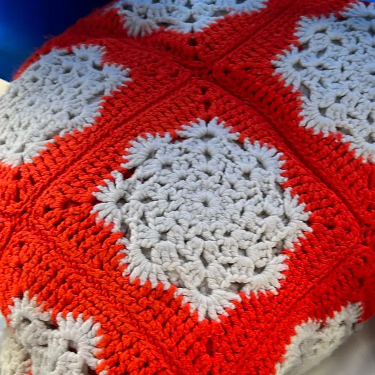 Full size crocheted snowflake blanket