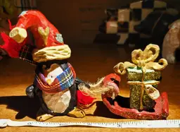 Vintage Kurt S. Adler Snowtown Snowfolk Animals - Penguin Pulling A Sled c. 1990s