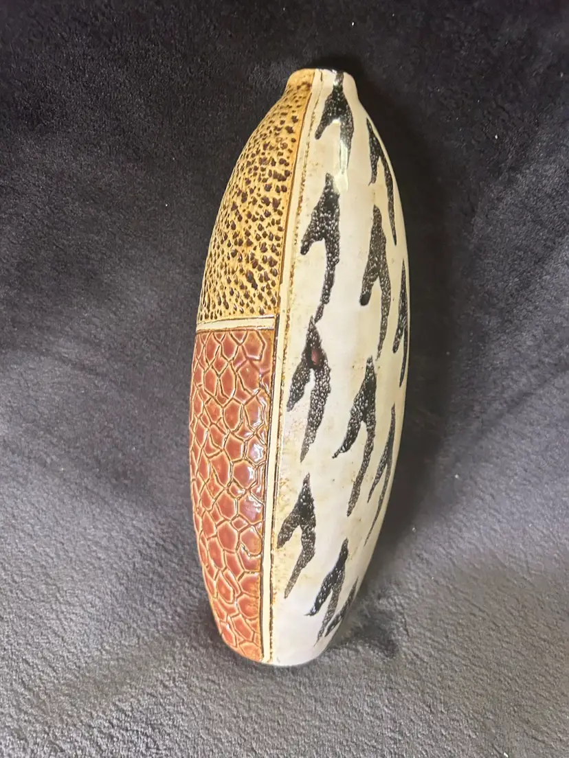 MCM Animal Print Pottery Art Vase