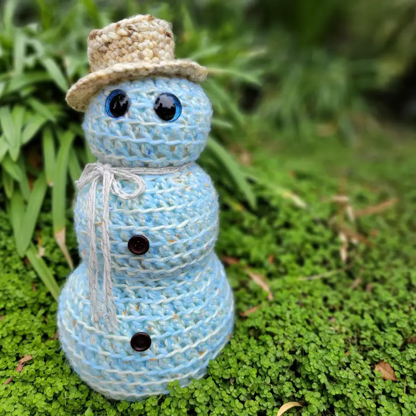 Handmade Crochet Snowman with Hat