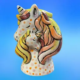 Handmade Unicorn And Baby Bank (needs Stopper)