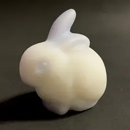 Vintage FENTON White Satin Blue Accent BUNNY Figurine Paperweight Vicki D 1980s