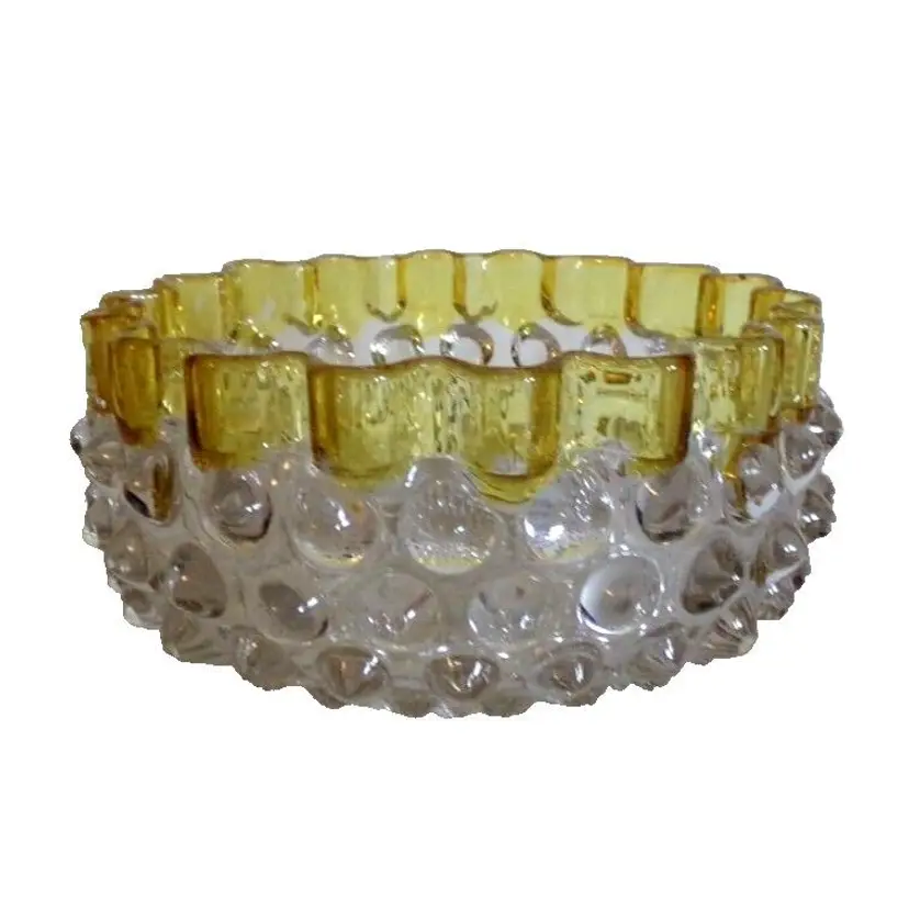 EAPG HOBBS, BROCKUNIER & CO. No. 323 Amber Stain Dewdrop, Butter Base RARE c1886