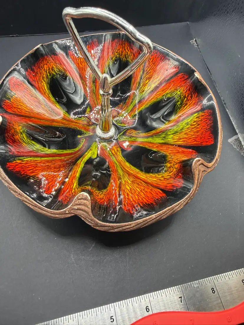 MCM Tidbit Dish Treasure Craft Pottery 7”