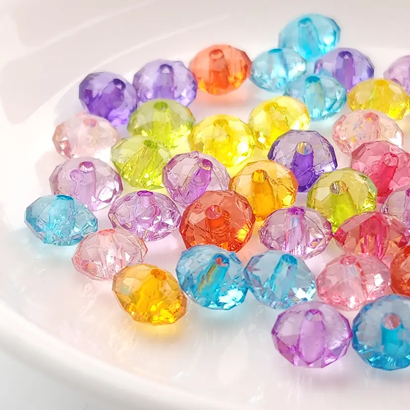 200pcs Mixed Color Acrylic Rondelles #CC118