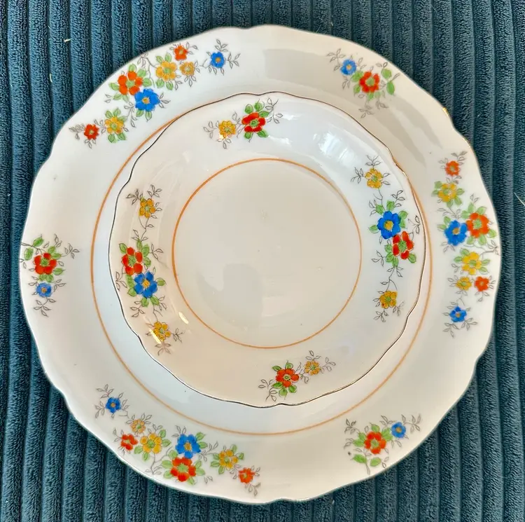 Vintage Coronation China 2-tiered Server