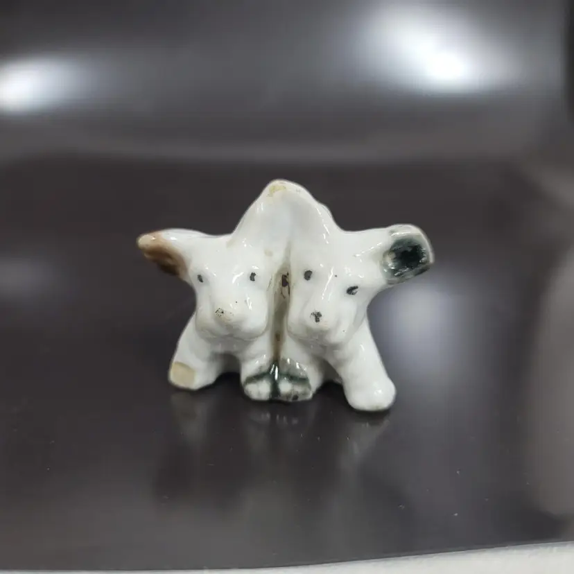 Vintage Miniature Pair of Terrier Dogs Figurine