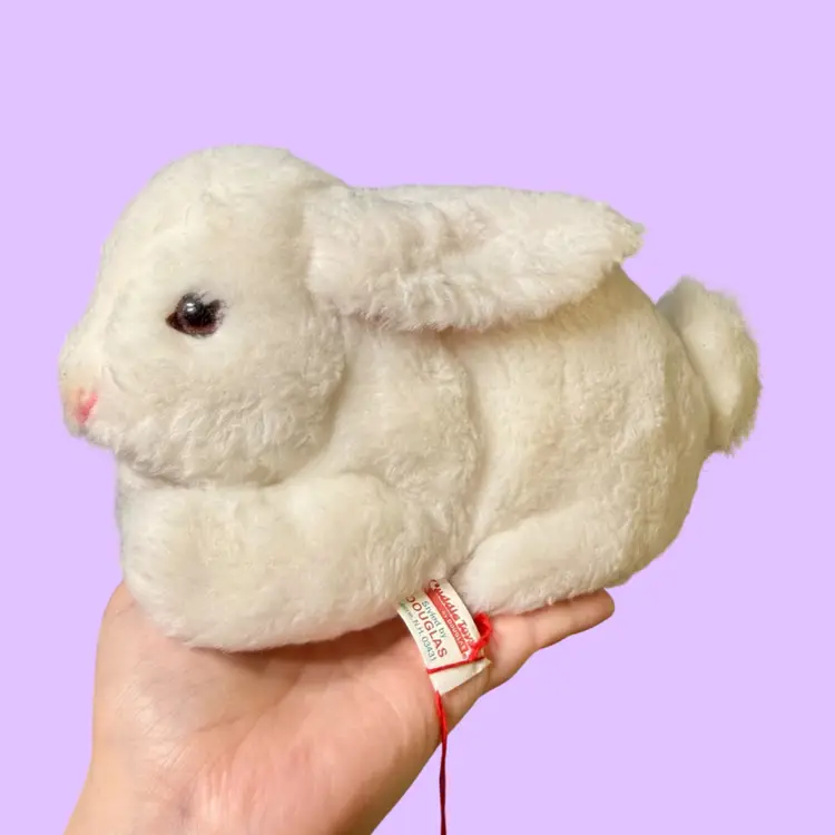 Vintage DOUGLAS CO Cuddle Toys White Bunny Rabbit Plush Toy, W/ Tag