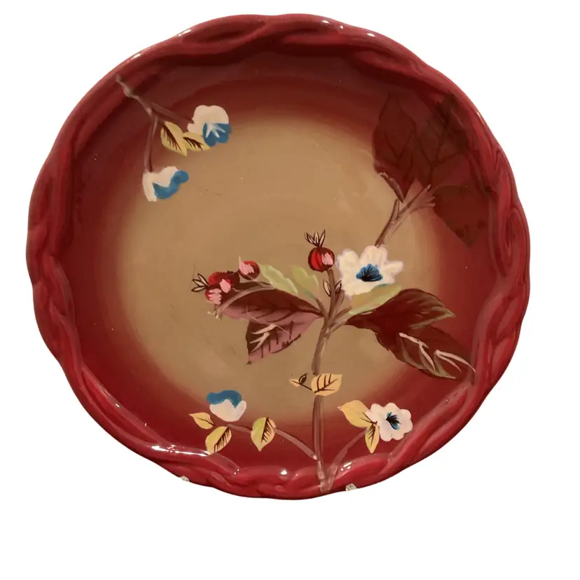Tracy Porter Burgundy Floral Design Salad Plate