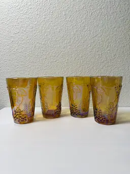 vintage Indiana Harvest Grape carnival amber or marigold iridescent color