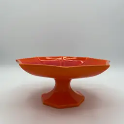 Royal Haeger orange pedestal bowl / tray
